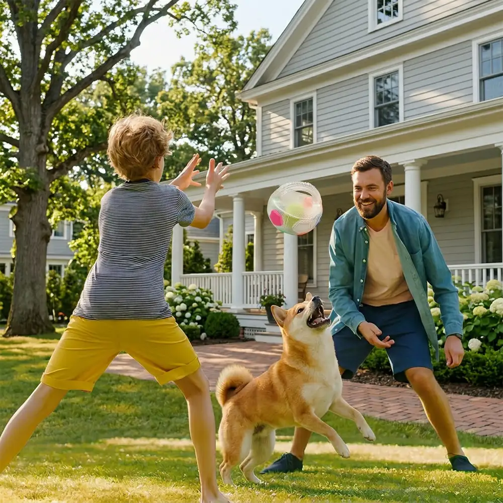 Balle de soccer pour chien avec poignée, jouet de mastication flottant - Image 7