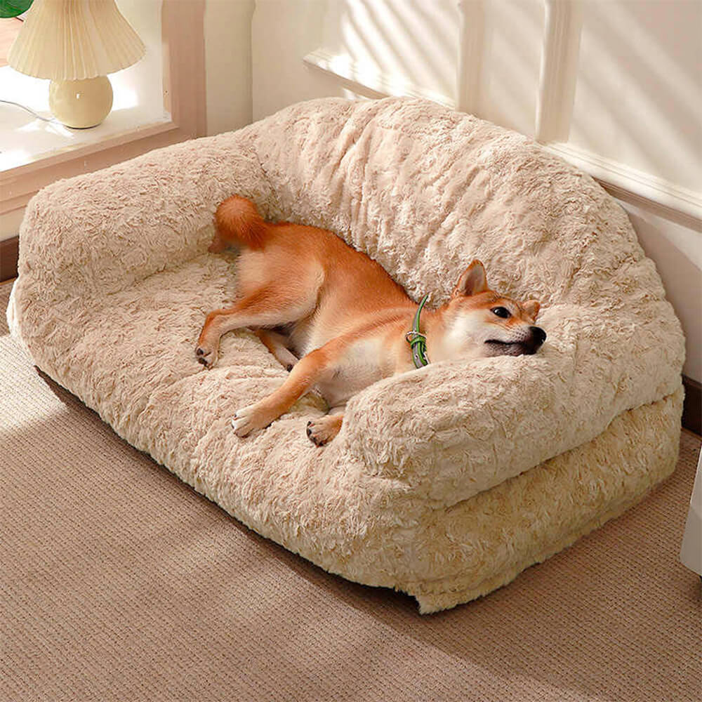 Canapé-lit doux et chaud pour chien et chat amovible et lavable avec support complet - Image 4
