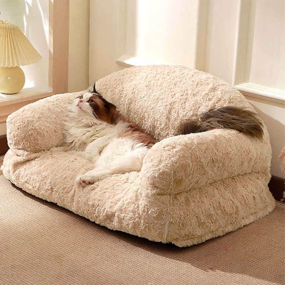 Canapé-lit doux et chaud pour chien et chat amovible et lavable avec support complet - Image 5
