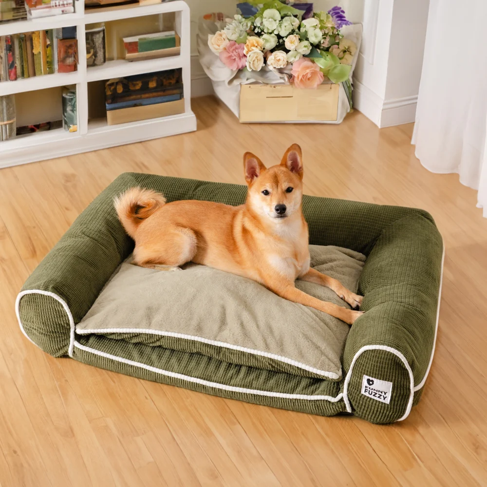 Canapé-lit orthopédique double couche en flanelle pour chien - Image 11
