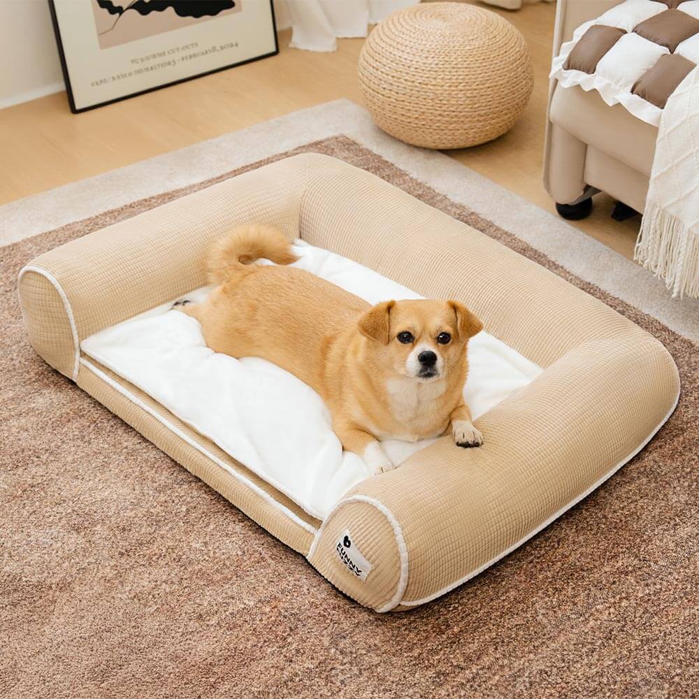 Canapé-lit orthopédique double couche en flanelle pour chien - Image 18