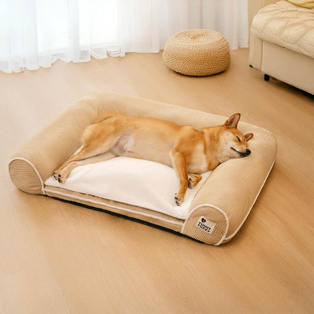 Canapé-lit orthopédique double couche en flanelle pour chien - Image 19