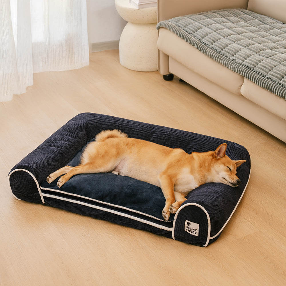 Canapé-lit orthopédique double couche en flanelle pour chien - Image 22