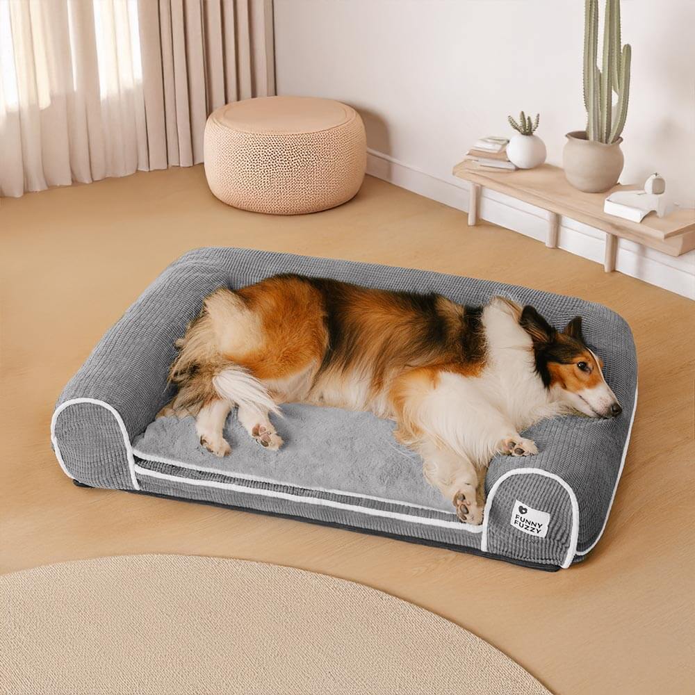 Canapé-lit orthopédique double couche en flanelle pour chien - Image 23