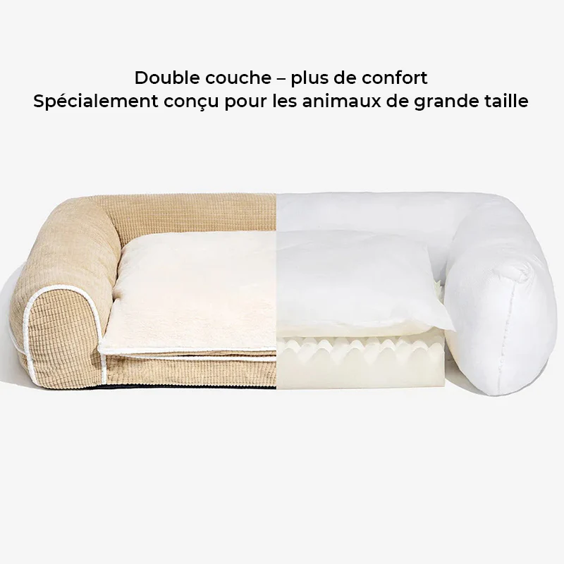 Canapé-lit orthopédique double couche en flanelle pour chien - Image 3