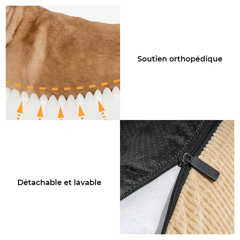 Canapé-lit orthopédique double couche en flanelle pour chien - Image 5