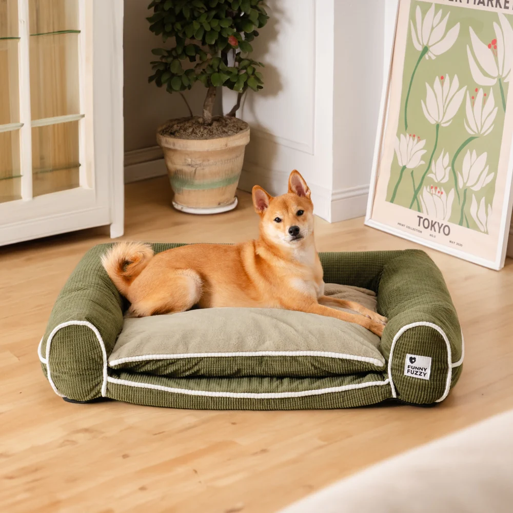 Canapé-lit orthopédique double couche en flanelle pour chien - Image 6