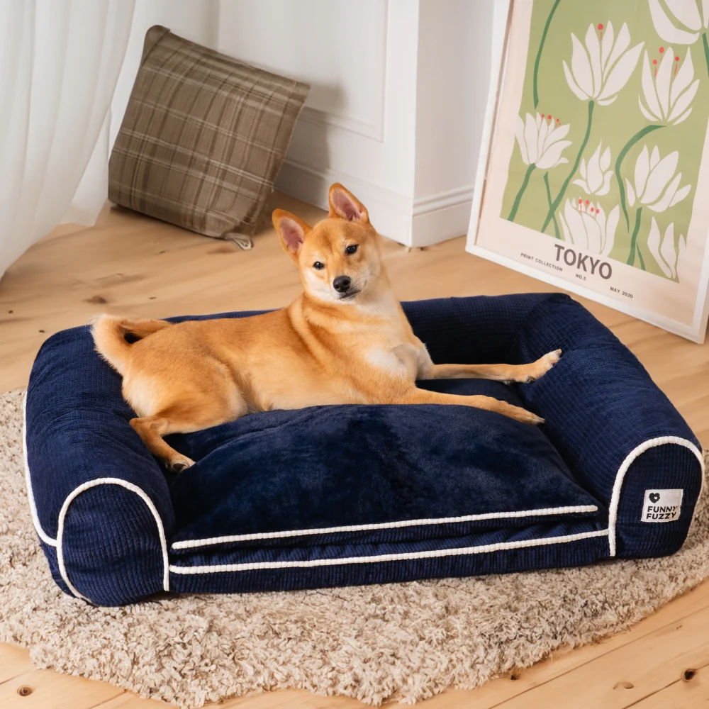 Canapé-lit orthopédique double couche en flanelle pour chien - Image 9