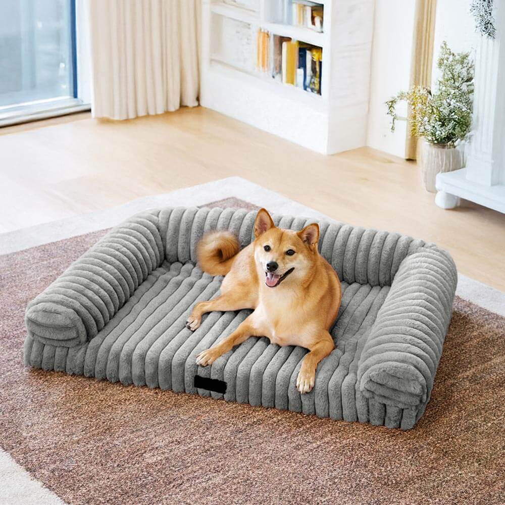 Canapé lit orthopédique pour chien et chat couleur crème moelleux et confortable - Image 17