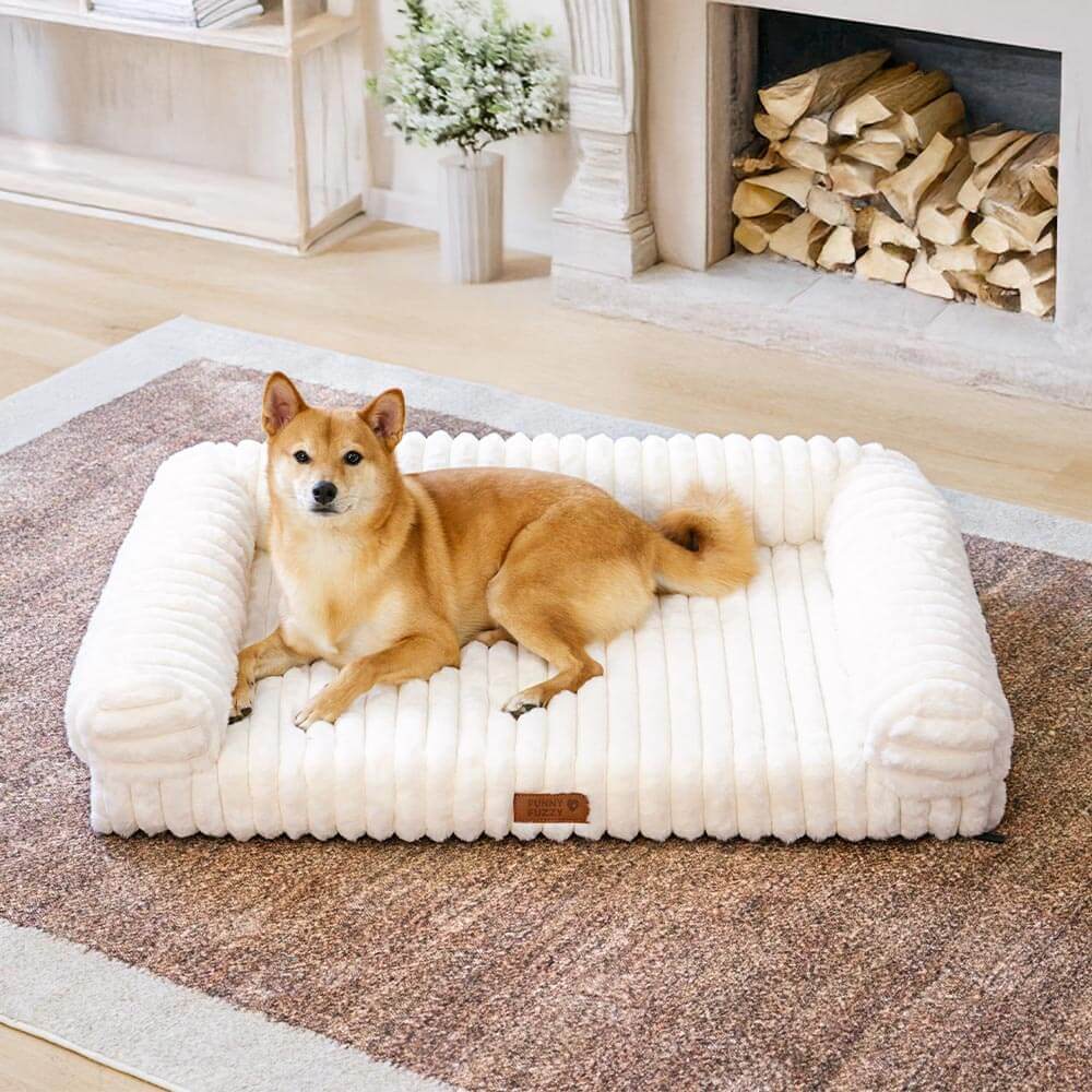 Canapé lit orthopédique pour chien et chat couleur crème moelleux et confortable - Image 18
