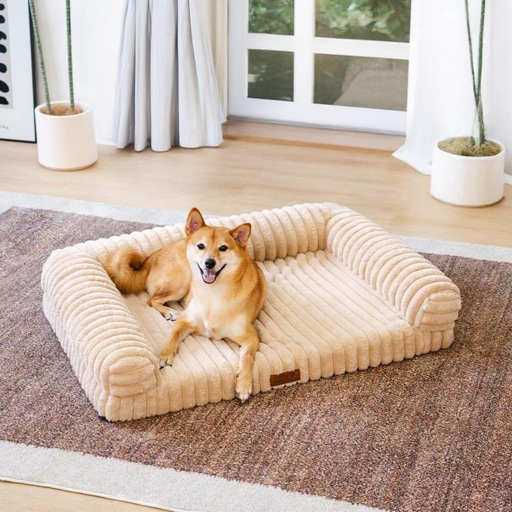 Canapé lit orthopédique pour chien et chat couleur crème moelleux et confortable - Image 19