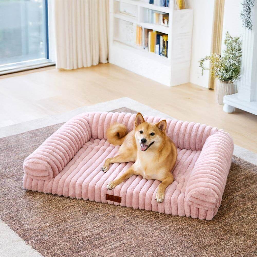 Canapé lit orthopédique pour chien et chat couleur crème moelleux et confortable - Image 20