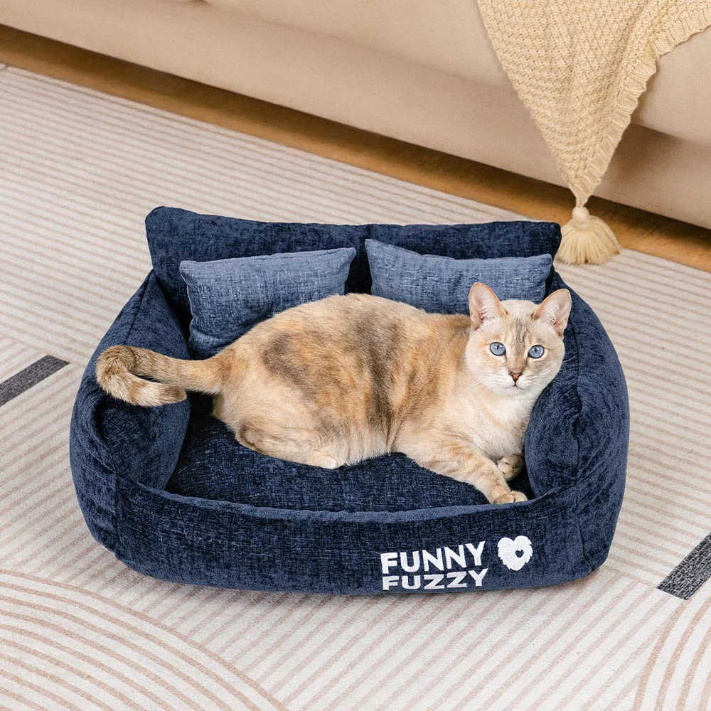 Canapé-lit pour chat en chenille vintage lavable et doux - Image 10