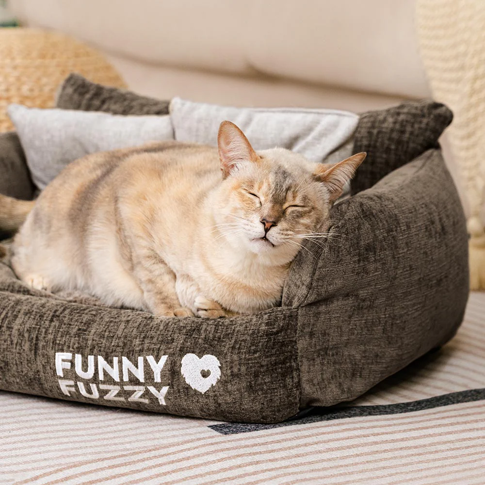 Canapé-lit pour chat en chenille vintage lavable et doux - Image 4