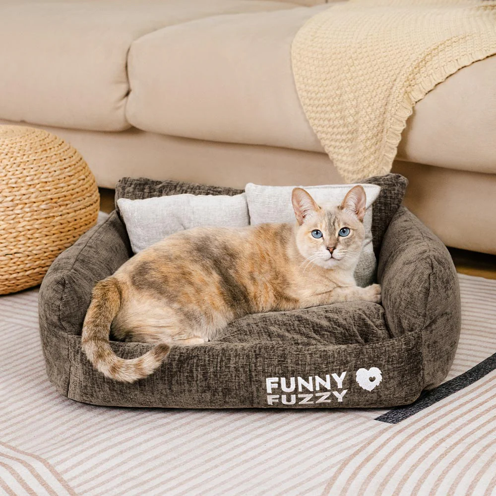Canapé-lit pour chat en chenille vintage lavable et doux - Image 5