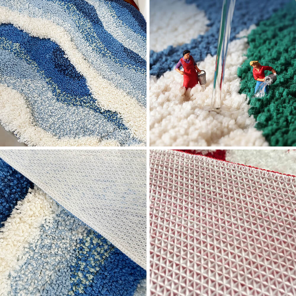 Carpette de Luxe à Motif Vagues 3D Texturé - Image 13