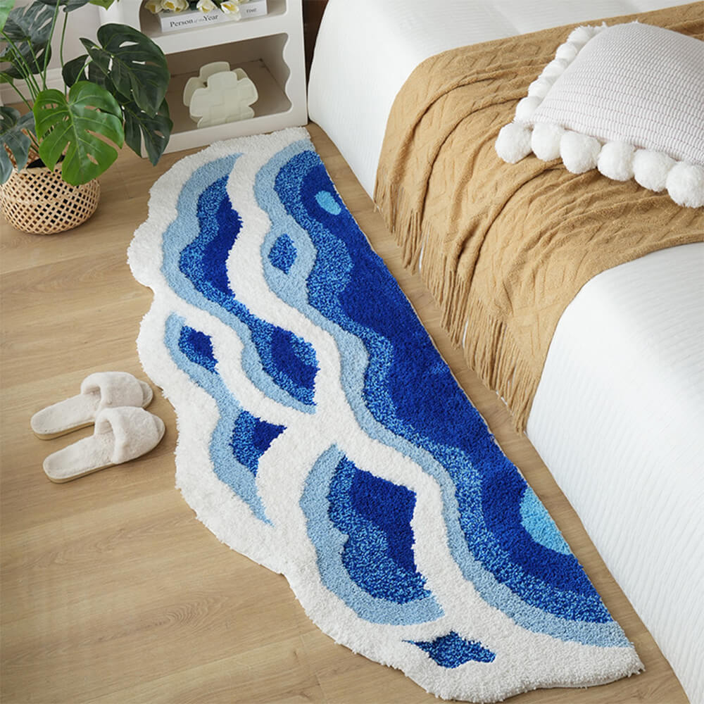Carpette de Luxe à Motif Vagues 3D Texturé - Image 3