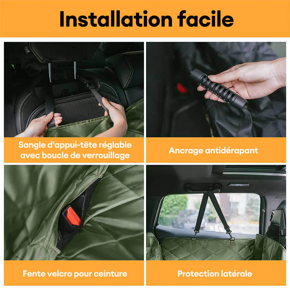 Protection voiture Siège arrière pour chien extra-large - Idéal pour le voyage et le camping - Image 6