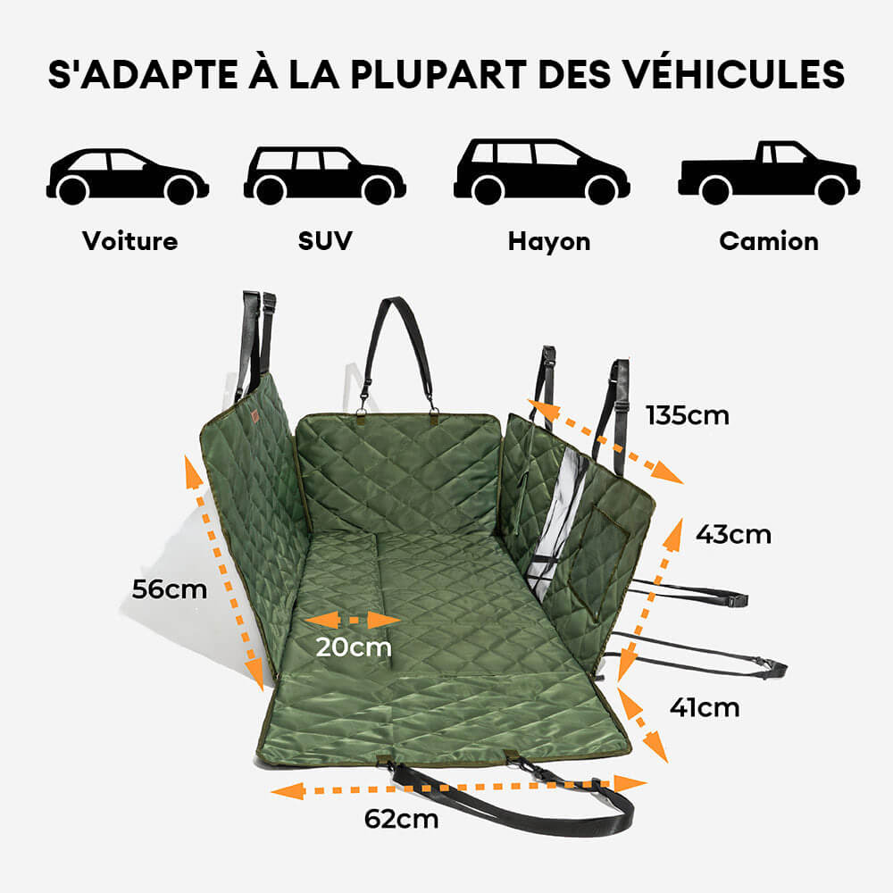 Protection voiture Siège arrière pour chien extra-large - Idéal pour le voyage et le camping - Image 8