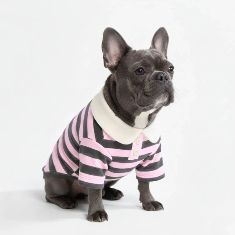 Chemises Polo Rayées Classiques pour Chiens - Image 3