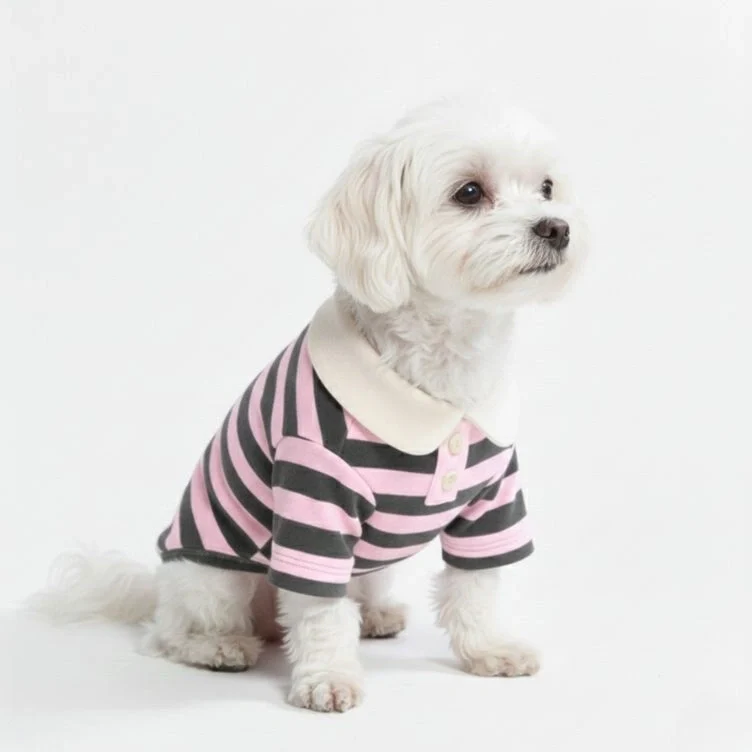 Chemises Polo Rayées Classiques pour Chiens - Image 4