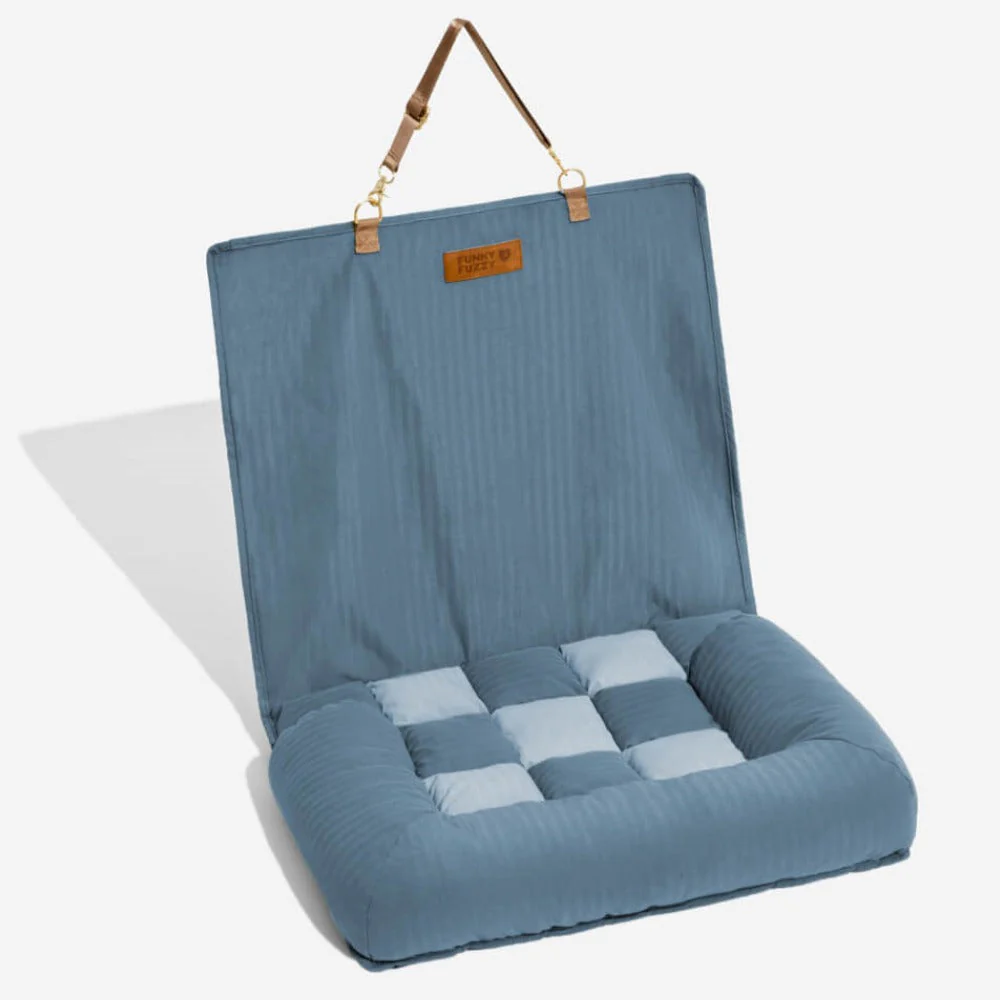 Coussin de voyage pour la sécurité arrière de siège unique pour chien de grande taille – Lit de voiture style échiquier - Image 13