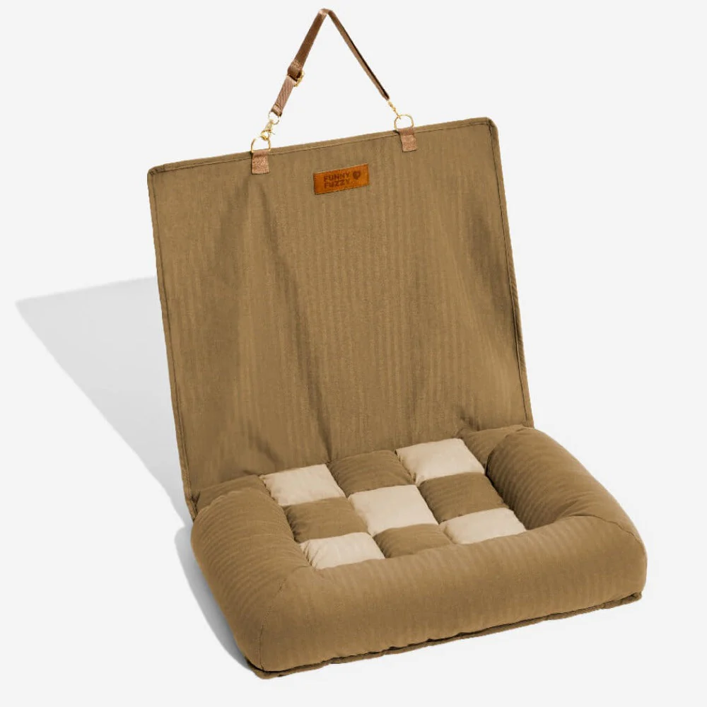 Coussin de voyage pour la sécurité arrière de siège unique pour chien de grande taille – Lit de voiture style échiquier - Image 14