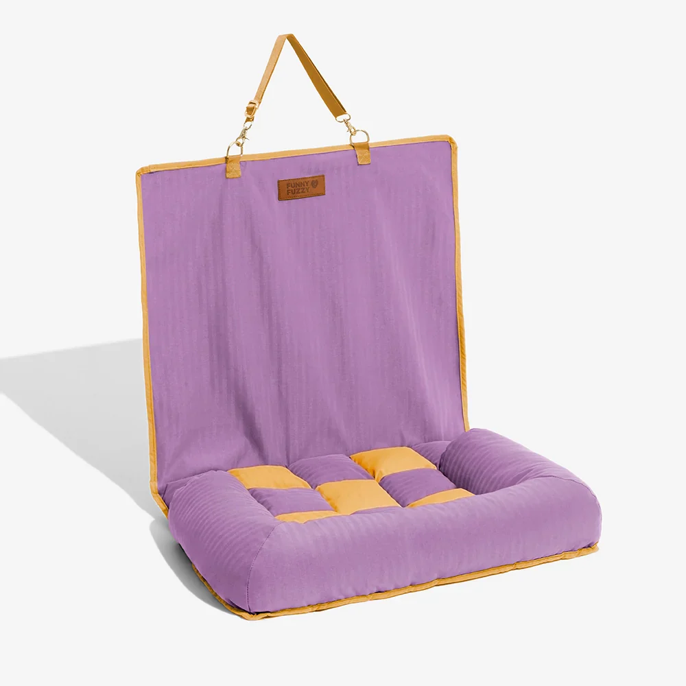 Coussin de voyage pour la sécurité arrière de siège unique pour chien de grande taille – Lit de voiture style échiquier - Image 15