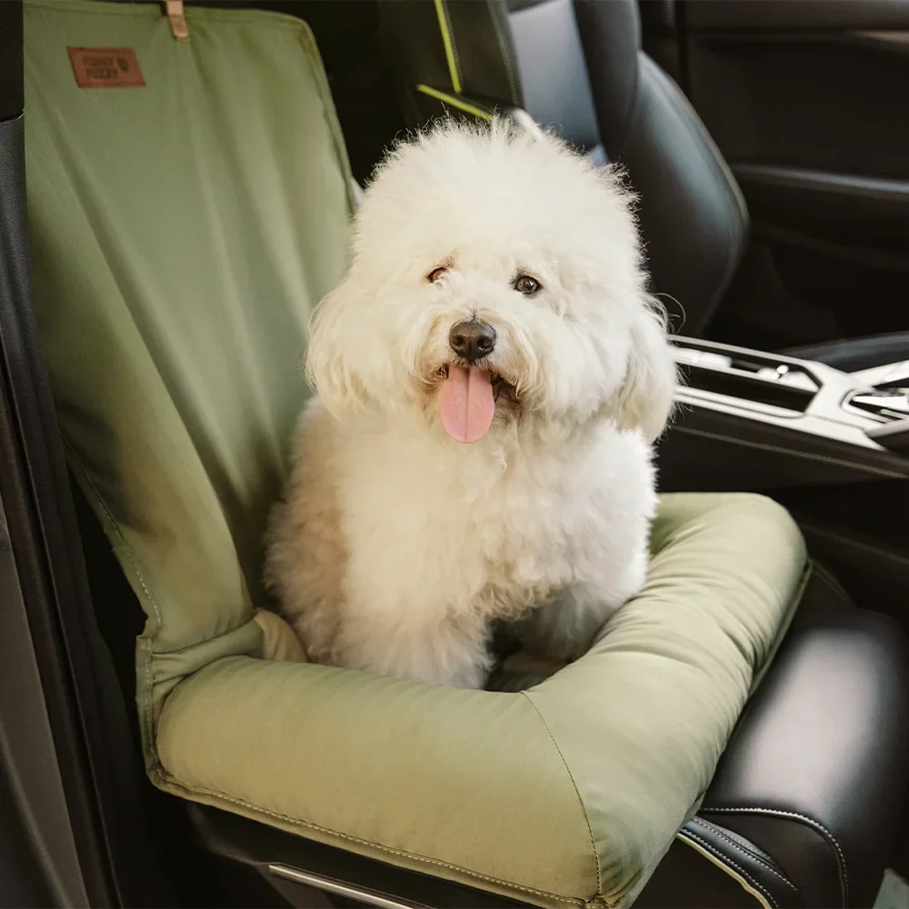 Coussin de voyage pour la sécurité arrière de siège unique pour chien de grande taille – Lit de voiture style échiquier - Image 3