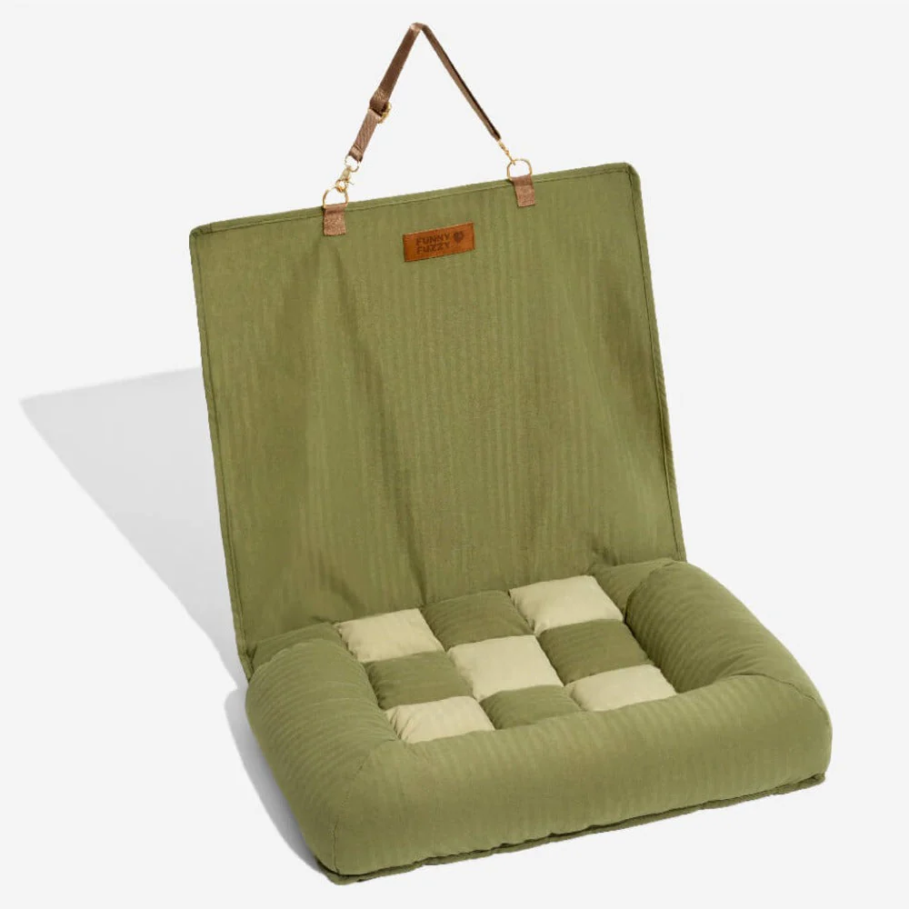 Coussin de voyage pour la sécurité arrière de siège unique pour chien de grande taille – Lit de voiture style échiquier - Image 5