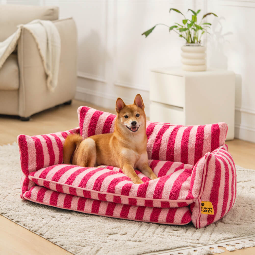Couverture du Lit - Rayée Fausse Laine d'agneau Double Couche pour Animaux de Compagnie - Image 6