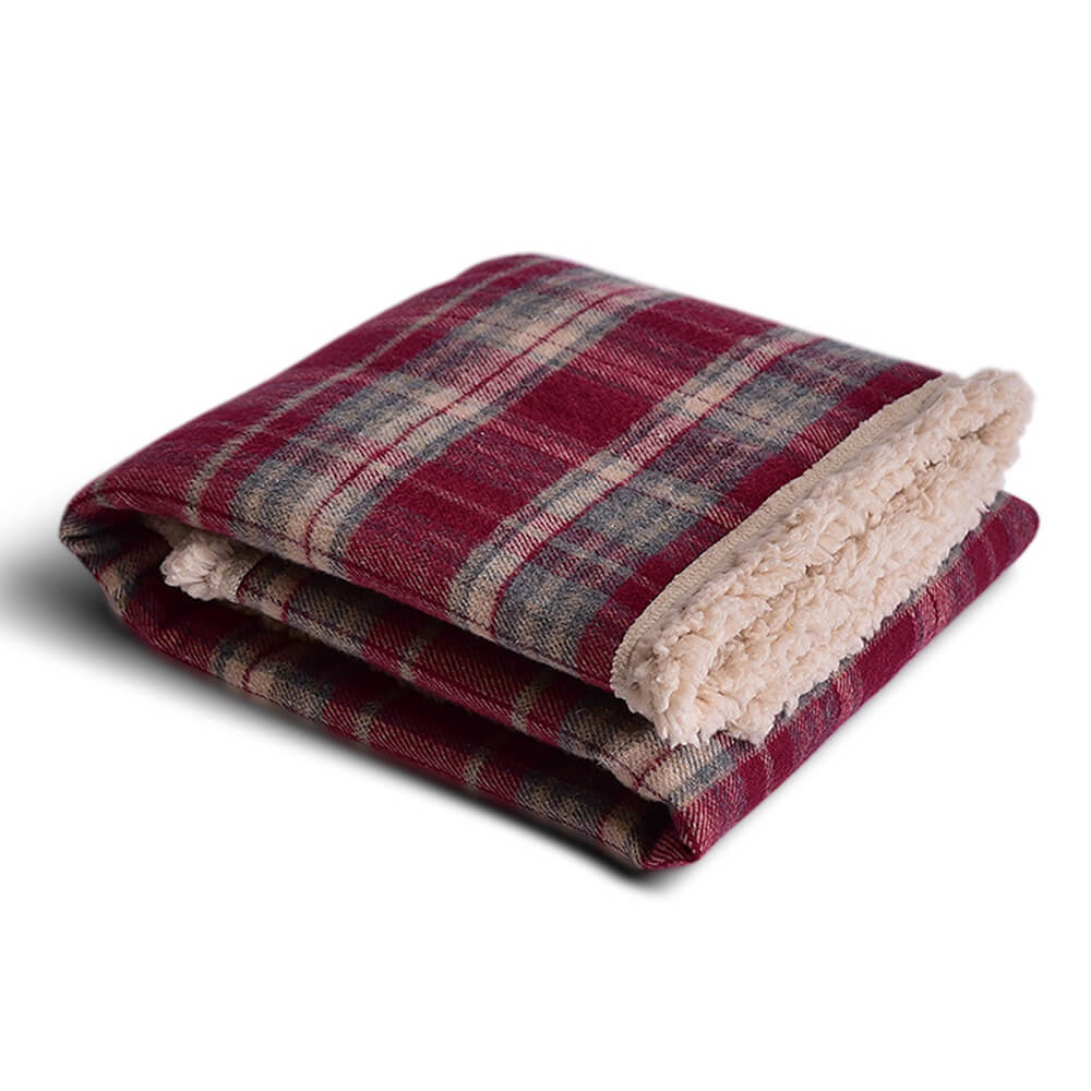 Couverture épaisse en polaire Sherpa à carreaux chaude et confortable pour chiens et chats - Image 15
