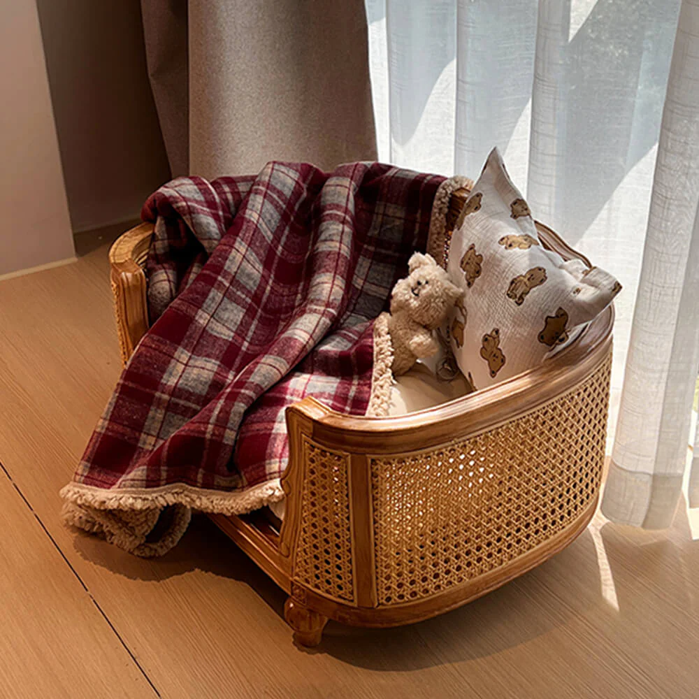 Couverture épaisse en polaire Sherpa à carreaux chaude et confortable pour chiens et chats - Image 7