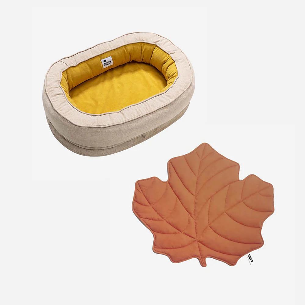 Couverture pour chien en forme de feuille avec lit ovale pour chien - Image 15
