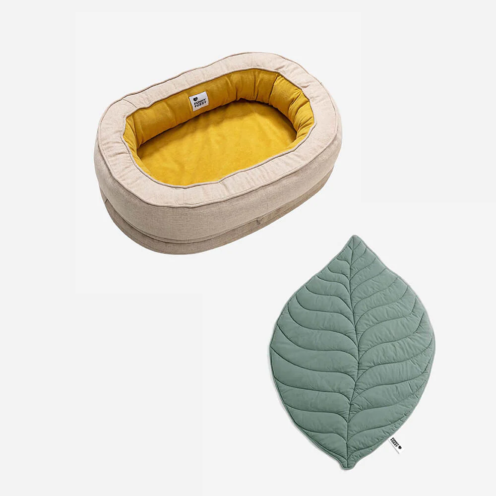 Couverture pour chien en forme de feuille avec lit ovale pour chien - Image 19