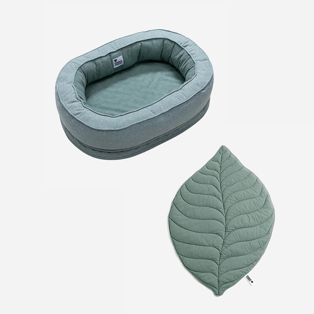 Couverture pour chien en forme de feuille avec lit ovale pour chien - Image 22