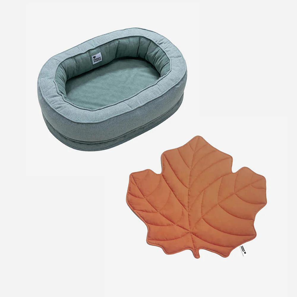 Couverture pour chien en forme de feuille avec lit ovale pour chien - Image 23
