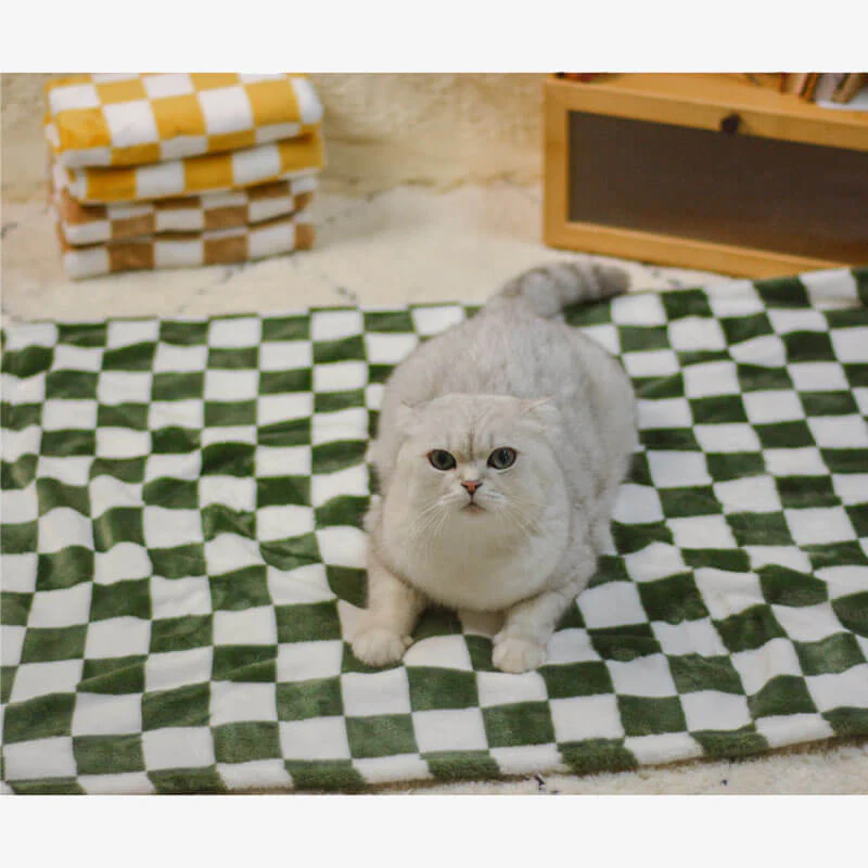 Couverture pour Chien et Chat en Flanelle à Carreaux Élégante - Image 4