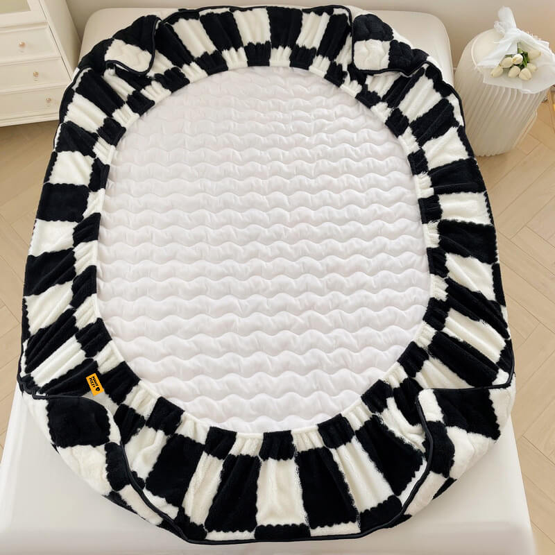 Housse de matelas en velours de lait à carreaux - Image 12