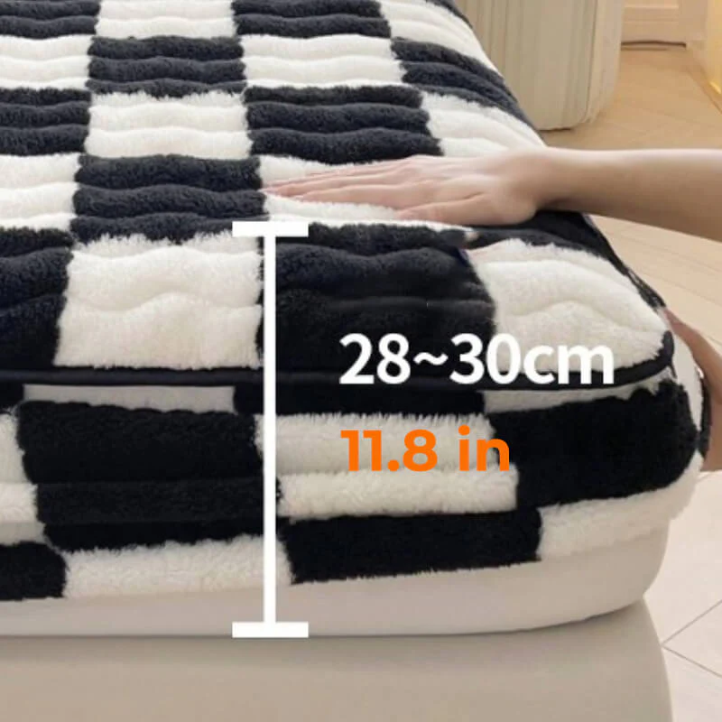Housse de matelas en velours de lait à carreaux - Image 8
