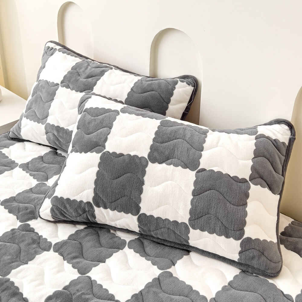 Housse de matelas en velours de lait à carreaux - Image 9