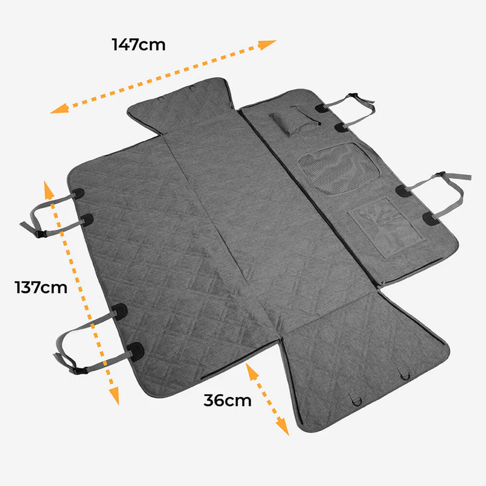 Protection-siège de voiture pour chien en tissu oxford imperméable et résistant aux rayures en tissu cationique - Image 12