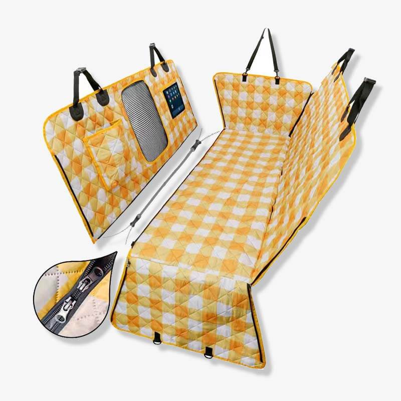 Protection-siège de voiture pour chien en tissu oxford imperméable et résistant aux rayures en tissu cationique - Image 16