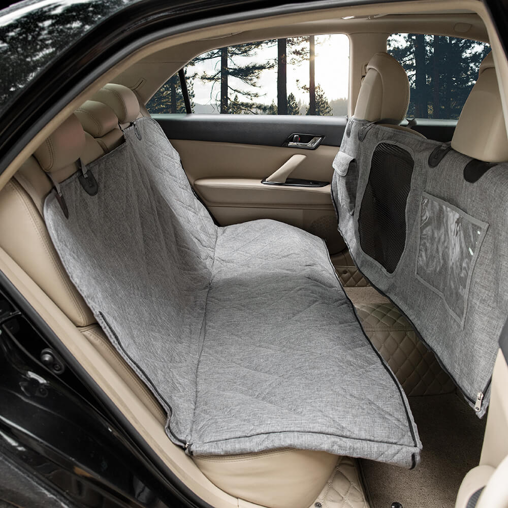Protection-siège de voiture pour chien en tissu oxford imperméable et résistant aux rayures en tissu cationique - Image 5