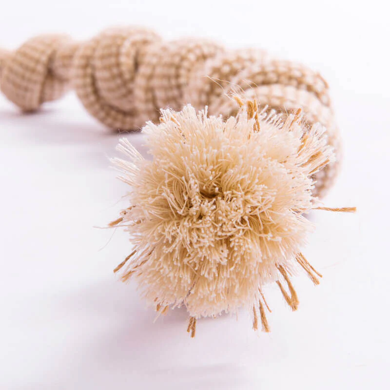 Ensemble de Jouets en Corde en Lin et Coton pour Chien Nettoyage des Dents Jouet à Mâcher Interactif - Image 5