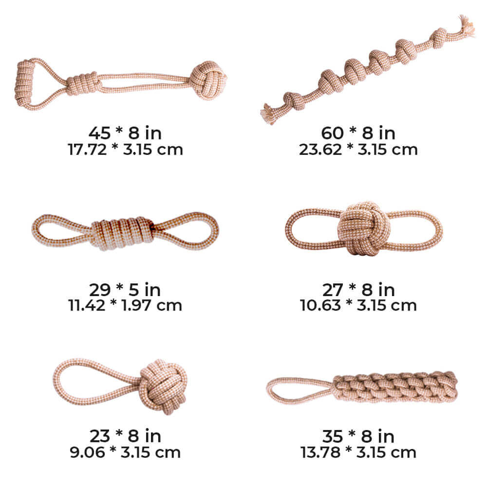 Ensemble de Jouets en Corde en Lin et Coton pour Chien Nettoyage des Dents Jouet à Mâcher Interactif - Image 6
