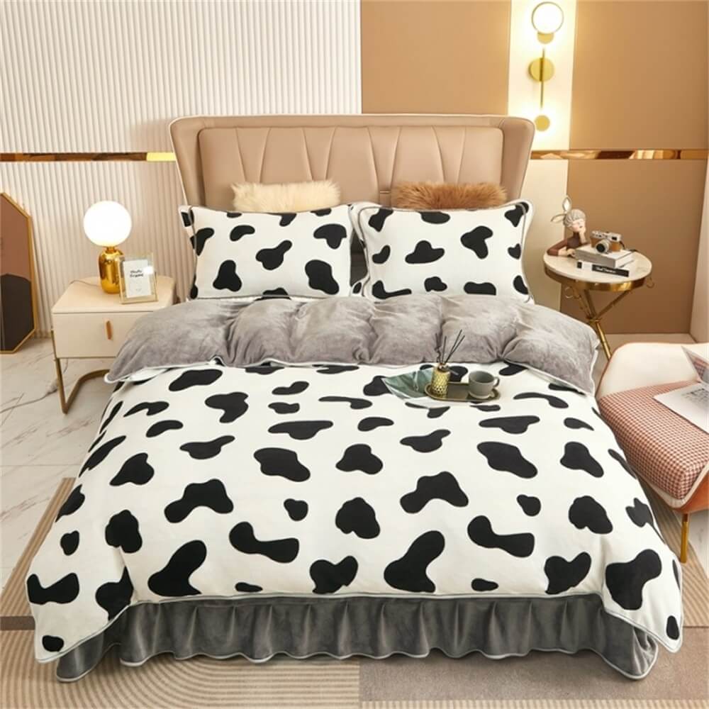 Ensemble Quatre Pièces Hiver Épais en Laine de Lait Housse de matelas - Image 5