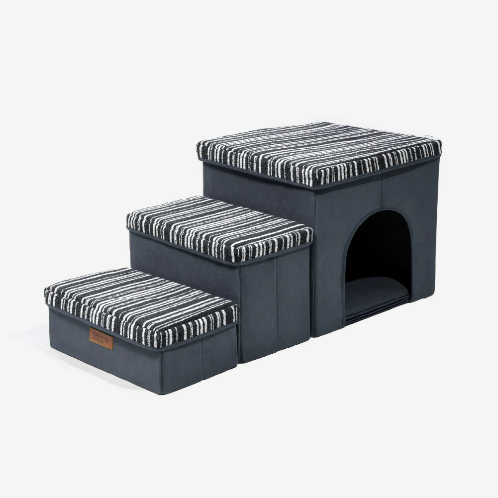Escalier pour chien pliable avec rangement et condo - Funnyfuzzy SnugNest - Image 13