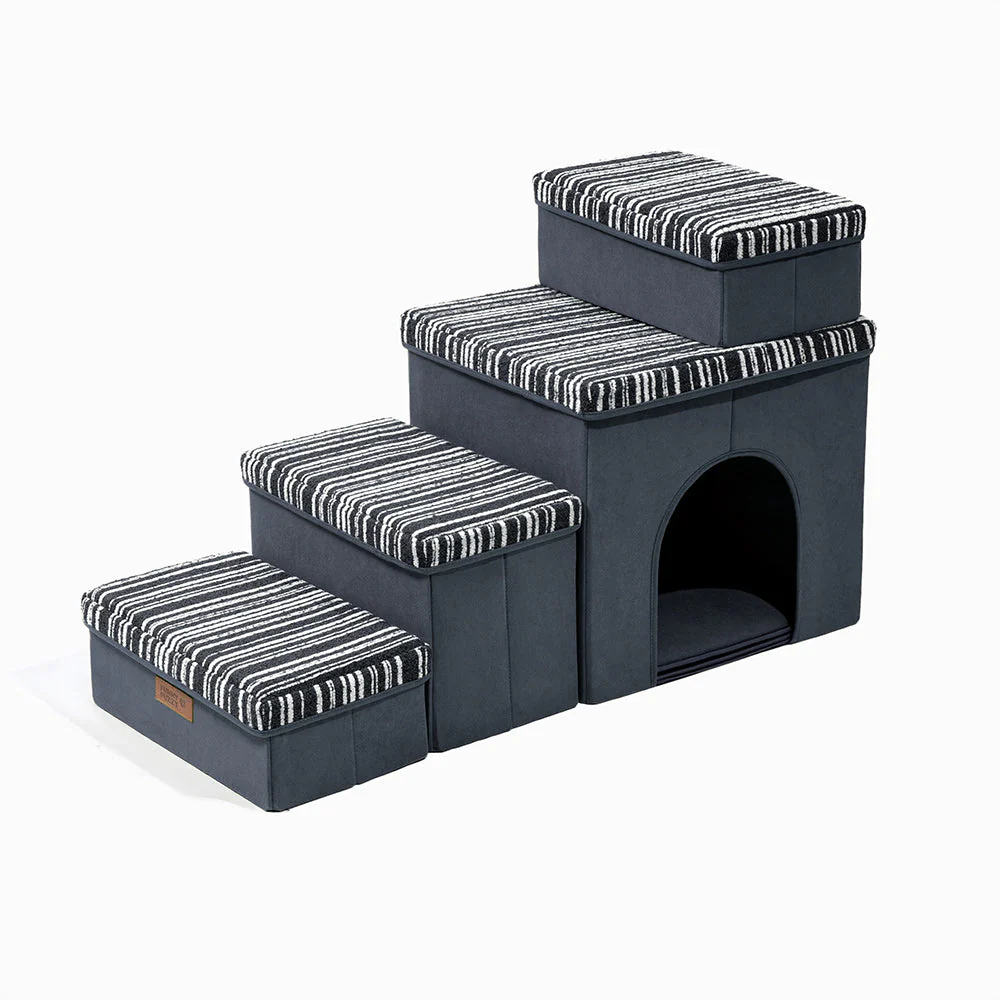 Escalier pour chien pliable avec rangement et condo - Funnyfuzzy SnugNest - Image 14