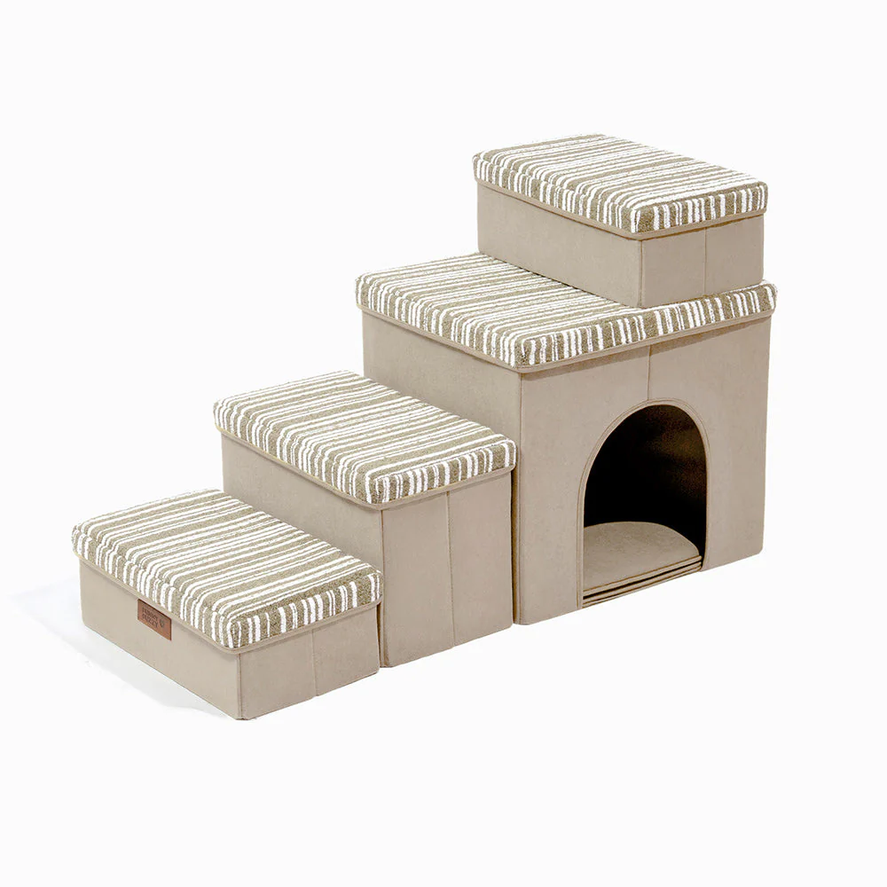 Escalier pour chien pliable avec rangement et condo - Funnyfuzzy SnugNest - Image 17
